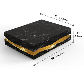 Luxury Carrara Marble Coffee Table with Sculptural Brass Frame & Organic Design