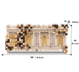 Luxury Mirrored Sideboard Buffet Cabinet with Gold Accents & Modern Storage