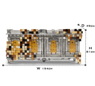 Luxury Mirrored Sideboard Buffet Cabinet with Gold Accents & Modern Storage