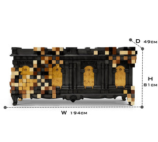 Luxury Mirrored Sideboard Buffet Cabinet with Gold Accents & Modern Storage