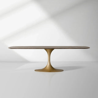Aero Marble Stone Top Dining Table With Launette Steel Base Luxury Tulip Dining Table