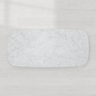 Danny Marble Top Coffee Table: Oak Wood Rectangle Living Room Center Cocktail & Tea Table