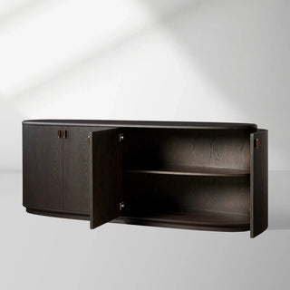 Bexler Natural Wood Sideboard: Buffet Table & Living Room Entryways Storage Cabinet