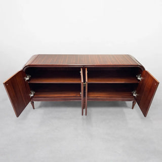 Frances Vintage Mahogany Sideboard: Buffet Storage Cabinet & Wood Entryways Cabinet