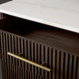 Finnley Wood Eight-Drawer Dresser with Marble or Bluestone Top Rural Chest Of 8 Drawers Cabinet