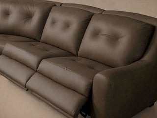 Perry Leather Six-Piece Motion Chaise Sectional