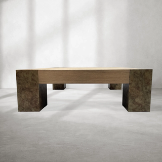 Telluride Square Oak Coffee Table Wood Cocktail Table Living Room Center Tea Table Vintage Cocktail Table