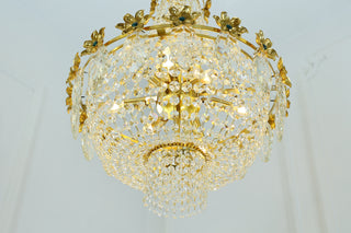 24X30 Inch Classical French Empire Brass and Crystal Chandelier