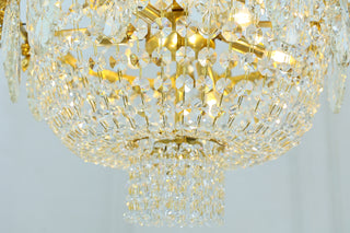 24X30 Inch Classical French Empire Brass and Crystal Chandelier