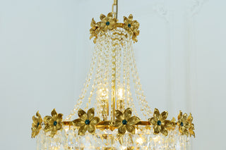 24X30 Inch Classical French Empire Brass and Crystal Chandelier