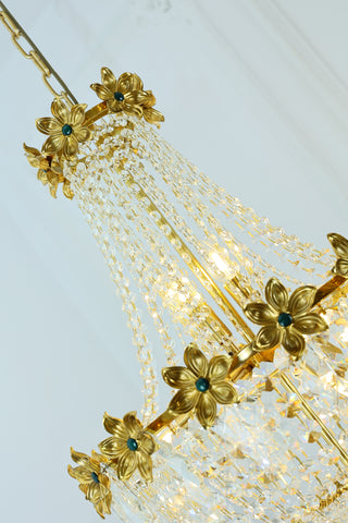 24X30 Inch Classical French Empire Brass and Crystal Chandelier