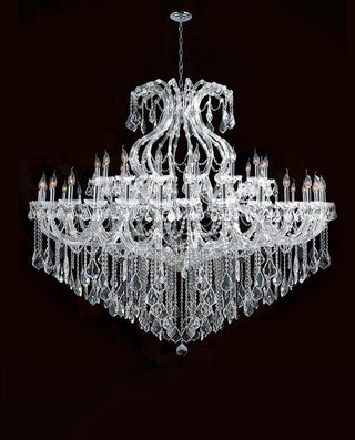 71X59 Inch Extra Wide Chandelier 49 Lights Big Chrome Maria Theresa Crystal Chandelier For Dining Room