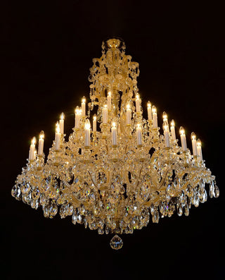 48 Lights Big Gold Maria Theresa Chandelier 63x71 Inch 63"W 71"H