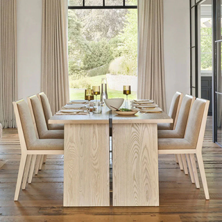 Carlisy Rectangle Dining Table (Ash Wood Planks)