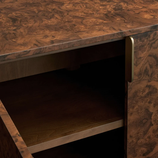 Morley Walnut Burl Sideboard - Luxury Wood Buffet Table & TV Cabinet for Living Room