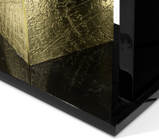 Luxury Double-Sided Bookcase with LED Lighting, Marble Shelves & Display Storage