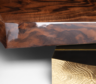 Luxury Black Faceted Sideboard Buffet Cabinet with Hidden Storage