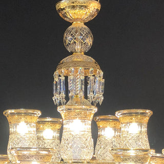 15 Lights Baccarat Chandelier Gold & Clear Baccarat Crystal Lighting