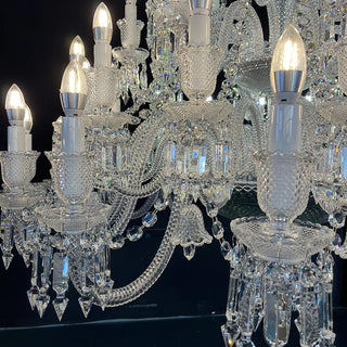 48 Lamps Elegant Zenith Baccarat Crystal Chandelier for Big Living Room