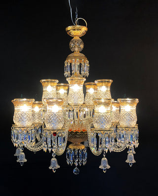 15 Lights Baccarat Chandelier Gold & Clear Baccarat Crystal Lighting