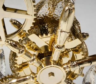Luxury Collectible Vault Safe with Gold-Plated Finish & Secret Dial Lock System