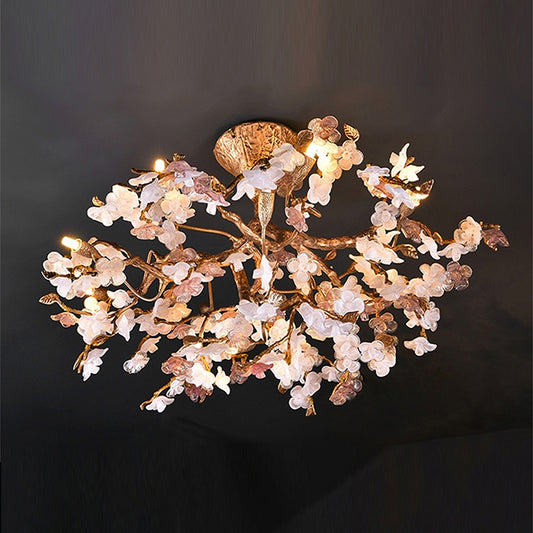 31.5'' Wide Artistic Kapok Flower Vintage Tree Branch Looking Creative Ceiling Chandelier