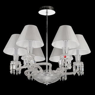 6 Lights Baccarat Crystal Lighting with Lampshades