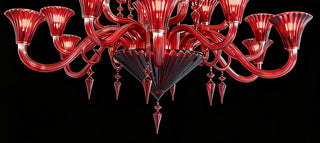 High Quality 18 Lights Replica Mille Nunits Baccarat Chandelier Red Crystal Lighting