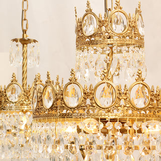 18 Inch Small Crystal Chandelier for Extrance Empire Style Brass Chandelier