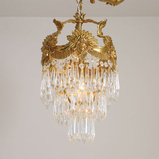 35 Inch Linear Chandelier Antique Copper and Crystal Kitchen Island Chandelier