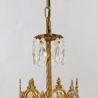 6 Inch Mini Crystal Pendant Light for Kitchen Island Empire Style Brass Crystal Chandelier