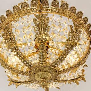 47X31 Inch 20 Lights French Empire Style Brass and Crystal Chandelier Light