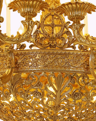 59X65 Inch 19th Century Extra Large French Brass Chandelier Antique Chandelier for Foyer
