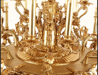 54X46 Inch 36 Lights Baroque Style French Copper Chandelier