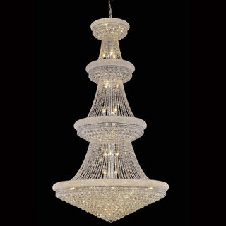 48X86 Inch 42 Lights French Empire Chrome K9 Crystal Chandelier for High Ceilings