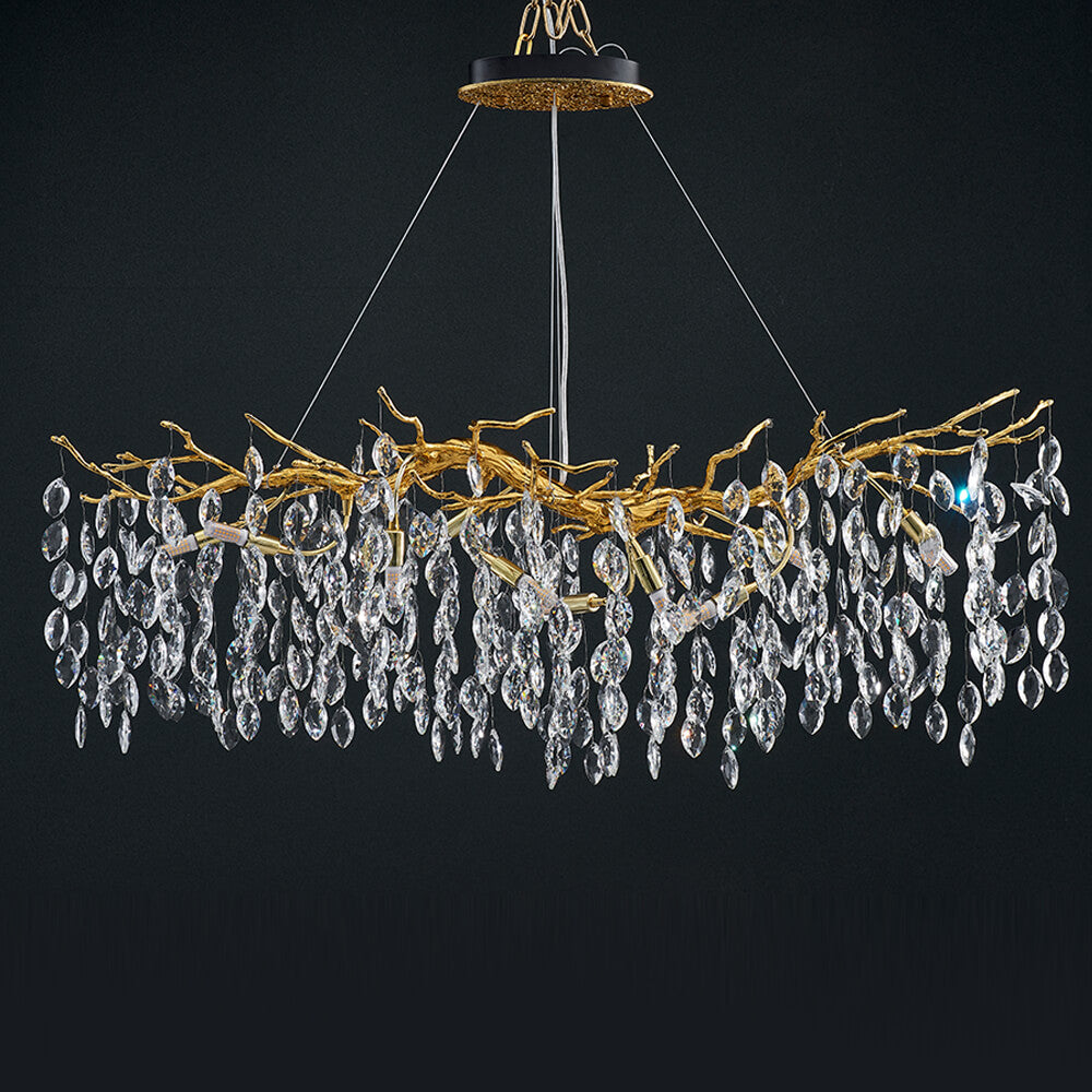 48-72 Inch Linear Chandelier Gold Tree Branch Chandelier for Dining Room