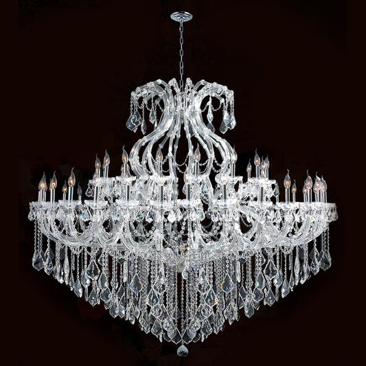 71X59 Inch Extra Wide Chandelier 49 Lights Big Chrome Maria Theresa Crystal Chandelier For Dining Room