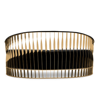Luxury Curved Velvet Sofa with Gold Accent Base & Sculptural Modern Design