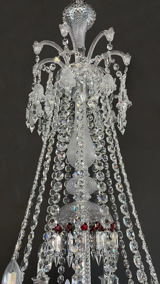 Custom Zenith Chandelier Baccarat Clear & Red Crystal Lighting