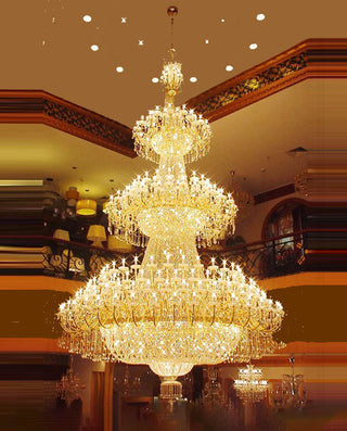 Extra Large Crystal Chandelier Lighting for Hotel Hall 138"W 236"H