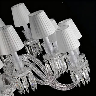 16 Lights Replica Ellipse Baccarat Crystal Lighting Dining Room Chandelier with Lampshades