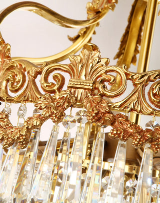 20 Inch Wide Small Copper Chandelier Luxury Gold Crystal Chandelier for Entrance