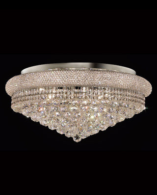 28'' Round Crystal Ceiling Light Empire Flush Mounted Crystal Chandelier