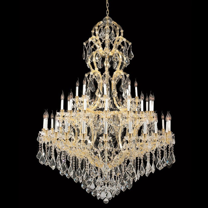 59X85 Inch Tall Chandelier for High Ceiling Foyers 48 Lights Gold Elegant Crystal Lighting