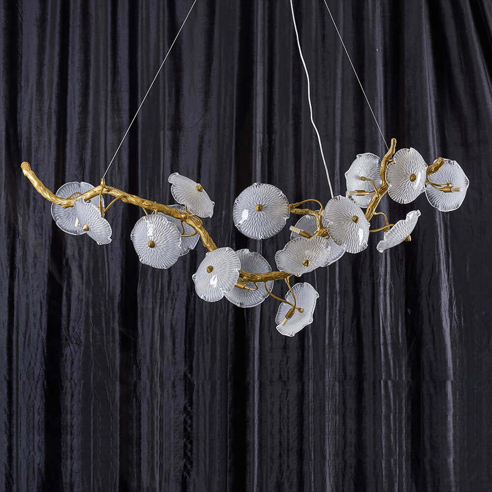 48-63 Inch Linear Lotus Chandelier Modern Chandelier for Dining Room