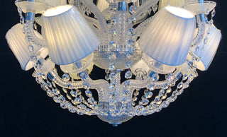 Custom Made Le Roi Soleil Chandelier 18 Lights Baccarat Crystal Chandelier with Fabric Shades