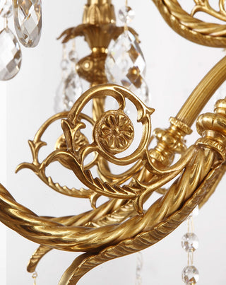 47X41 Inch 18 Lights Two-tier Big Brass and Crystal Chandelier Gold Chandelier for Extrance