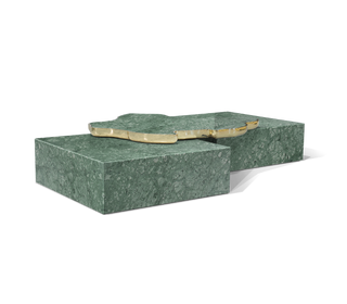 Luxury Black & White Coffee Table with Sculptural Design & High Gloss Finish