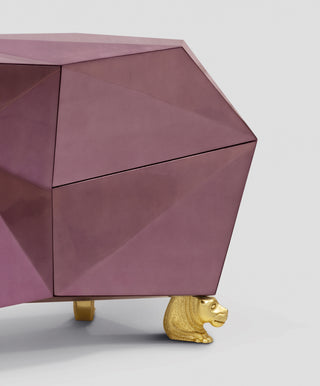Luxury Diamond-Inspired Sideboard Cabinet with Black Gold Finish & Hidden Storage