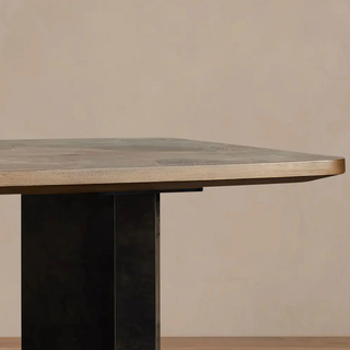 Polanco Solid Wood Dining Table – Modern Sculptural Base Luxury Table